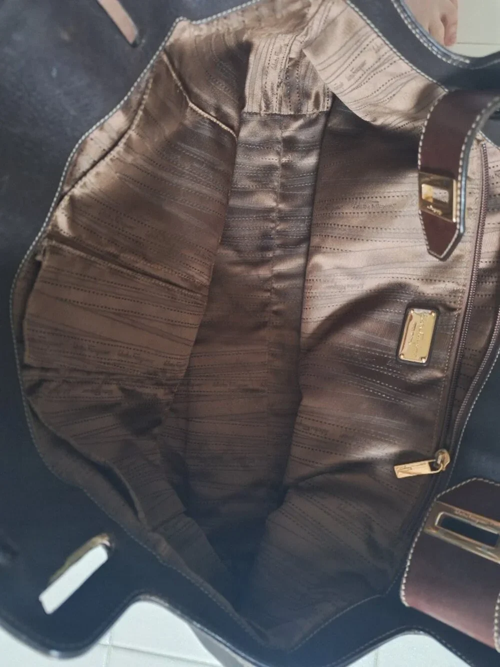 Vintage Ferragamo Brown leather bag